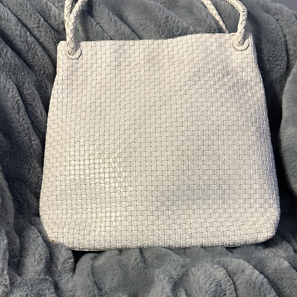 Talbots White Woven Shoulder Bag